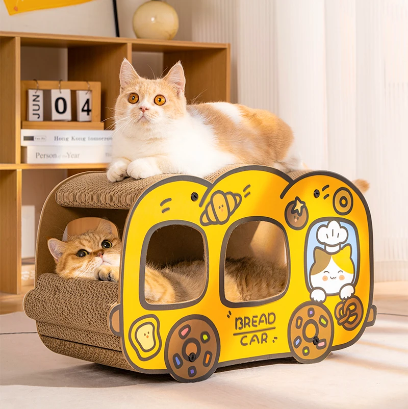 有宠星球【免安装】猫抓板猫窝一体耐抓耐磨不掉屑瓦楞纸猫爪板双层