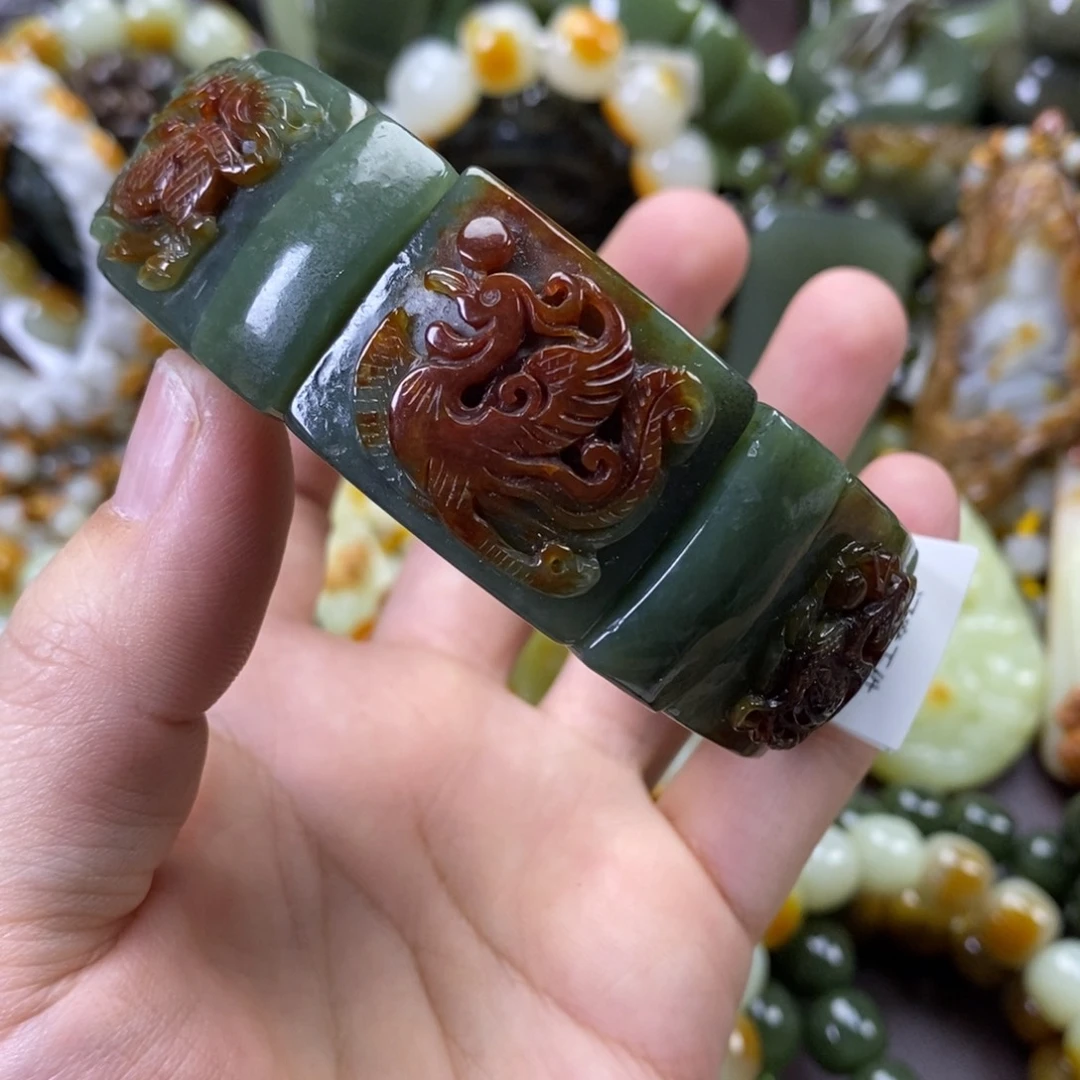 未镶嵌手串透闪石质玉铭*手牌