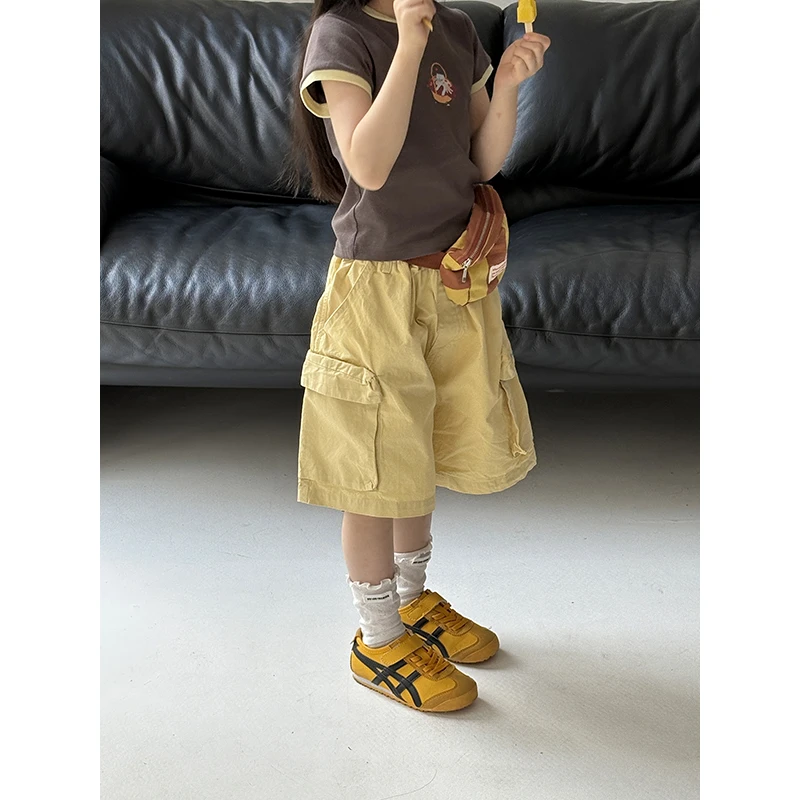 Harper kids 韩版男女童休闲宽松百搭五分工装裤 H25030379