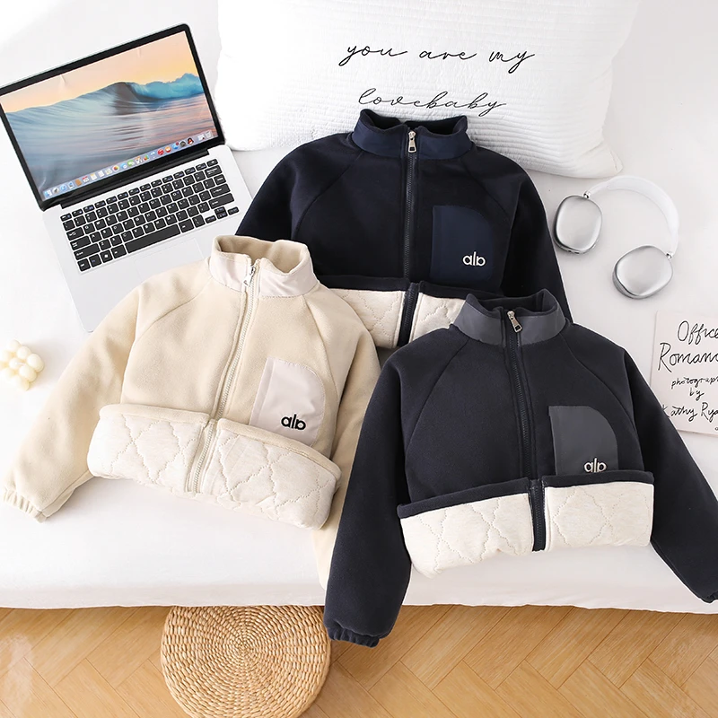 [1000克厚蚕丝羊绒棉服]儿童夹棉上衣外套男童加厚保暖拉链衫棉袄