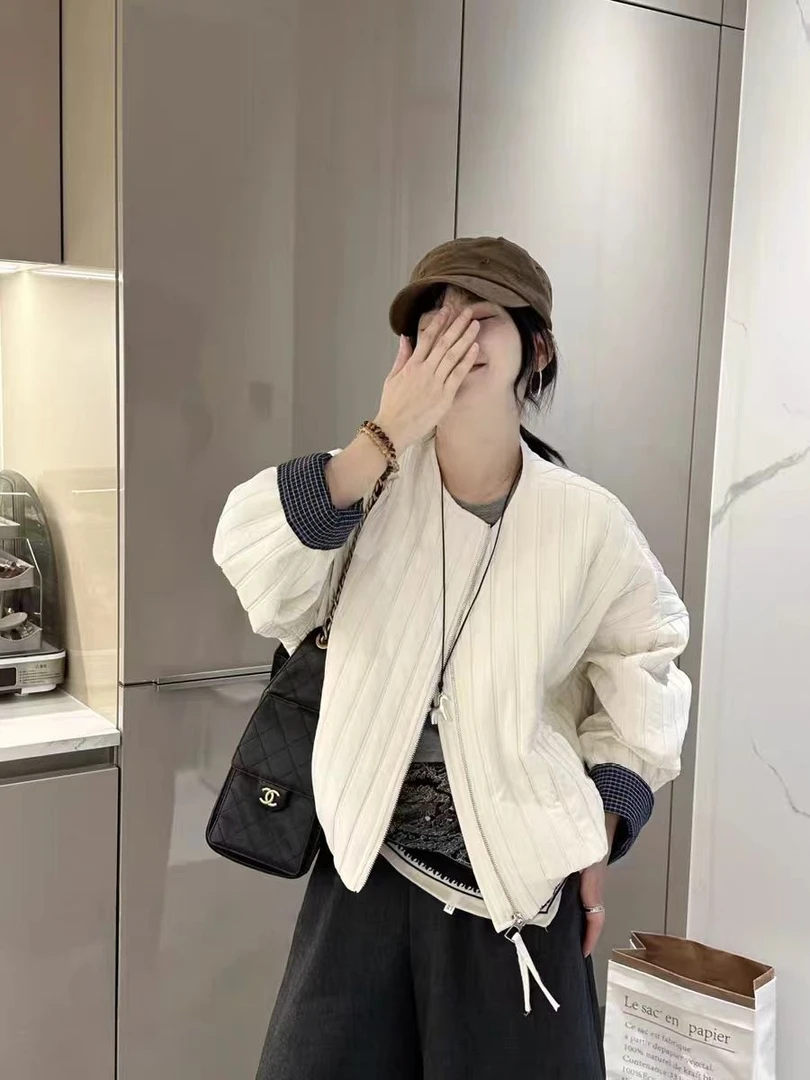 919-1秋冬新款显瘦圆领短款薄棉外套女休闲小个子棉服上衣