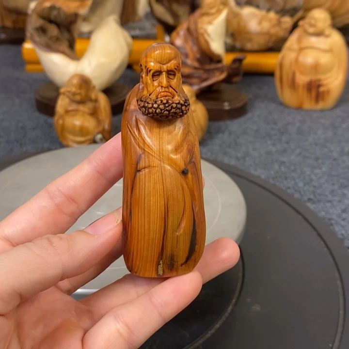 柏木崖柏达摩手把件小摆件
