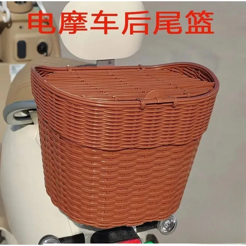 电动车后置车筐电动摩托车后尾挂篮放书包后篮加大车篓必备神器