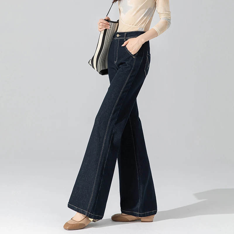 丹宁牛仔裤女2025年新款秋季穿搭天丝棉喇叭裤女直筒美式微喇长裤