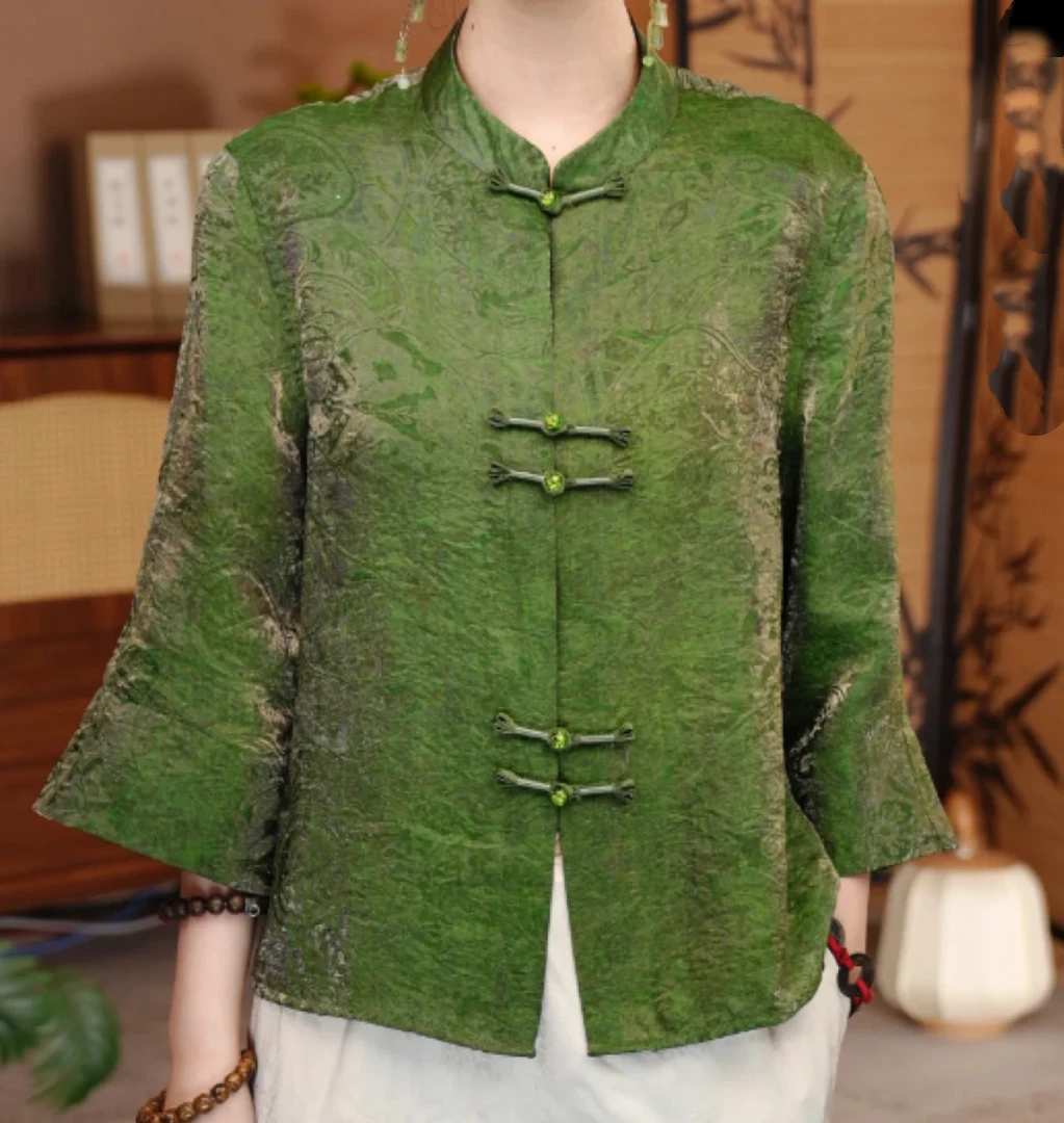 【秋季新款】中国风双面双穿外套女时尚设计感开衫圆领盘扣小衫