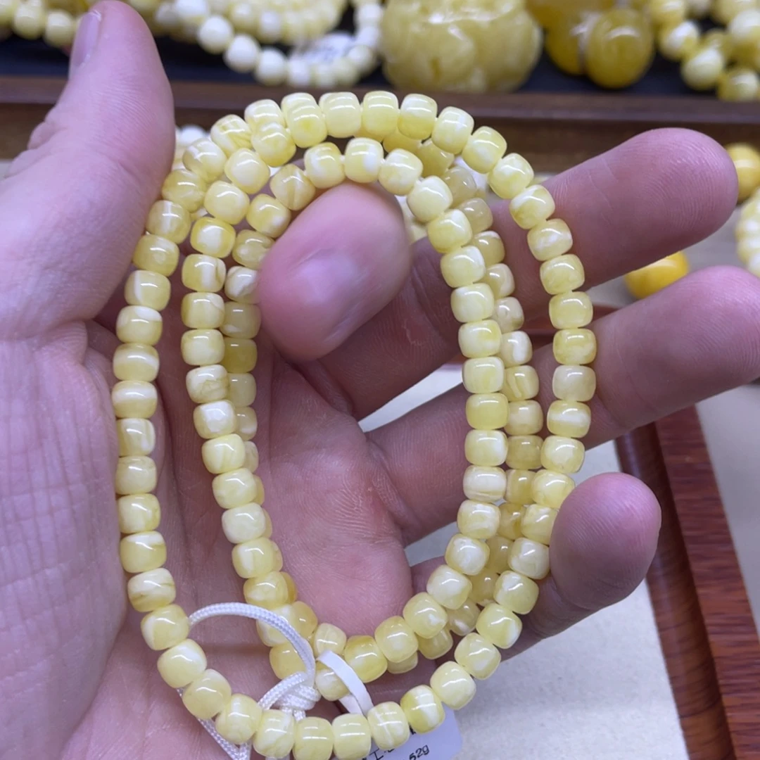琥珀未镶嵌手链精工老型108
