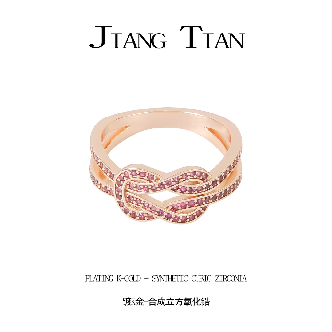 铜合金合成锆石戒指 CNC精工 九紫拉环系列戒指 R063