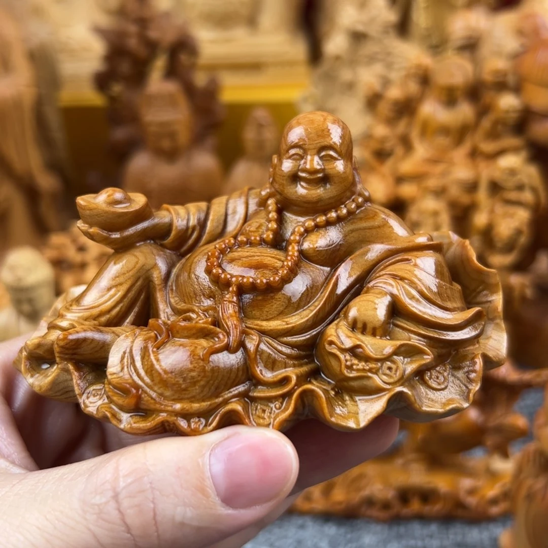 柏木（崖柏）荷叶弥勒佛