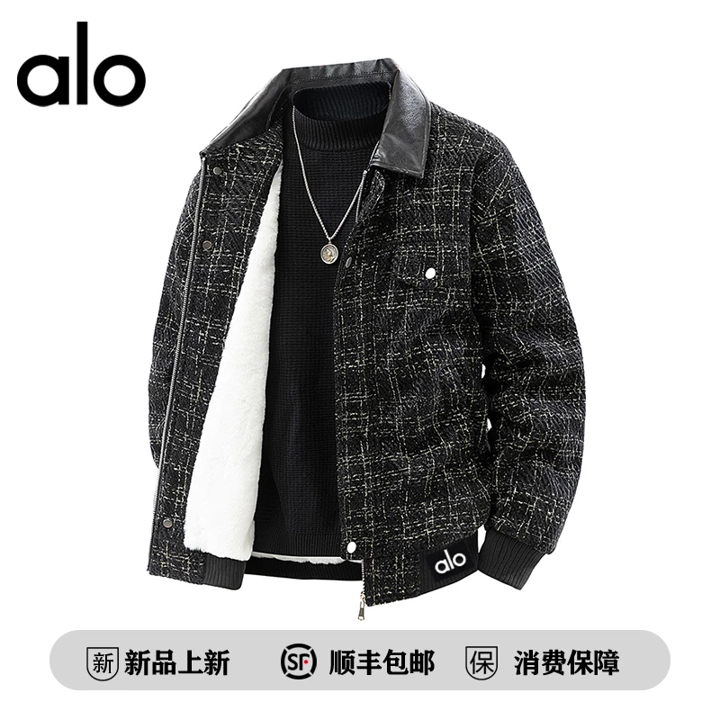 【官方奥特莱斯】品牌折扣美式棉衣巴恩风加绒千鸟格加厚棉服男外套