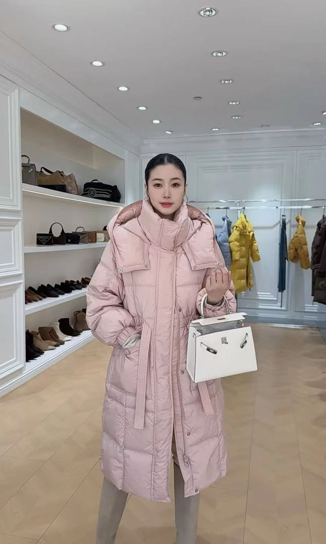 新货爆款新国标90绒泡芙款羽绒长款外套