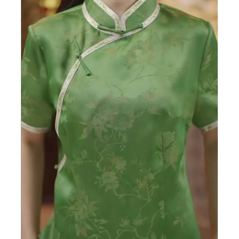 潘 时尚百搭复古新中式连衣裙298256