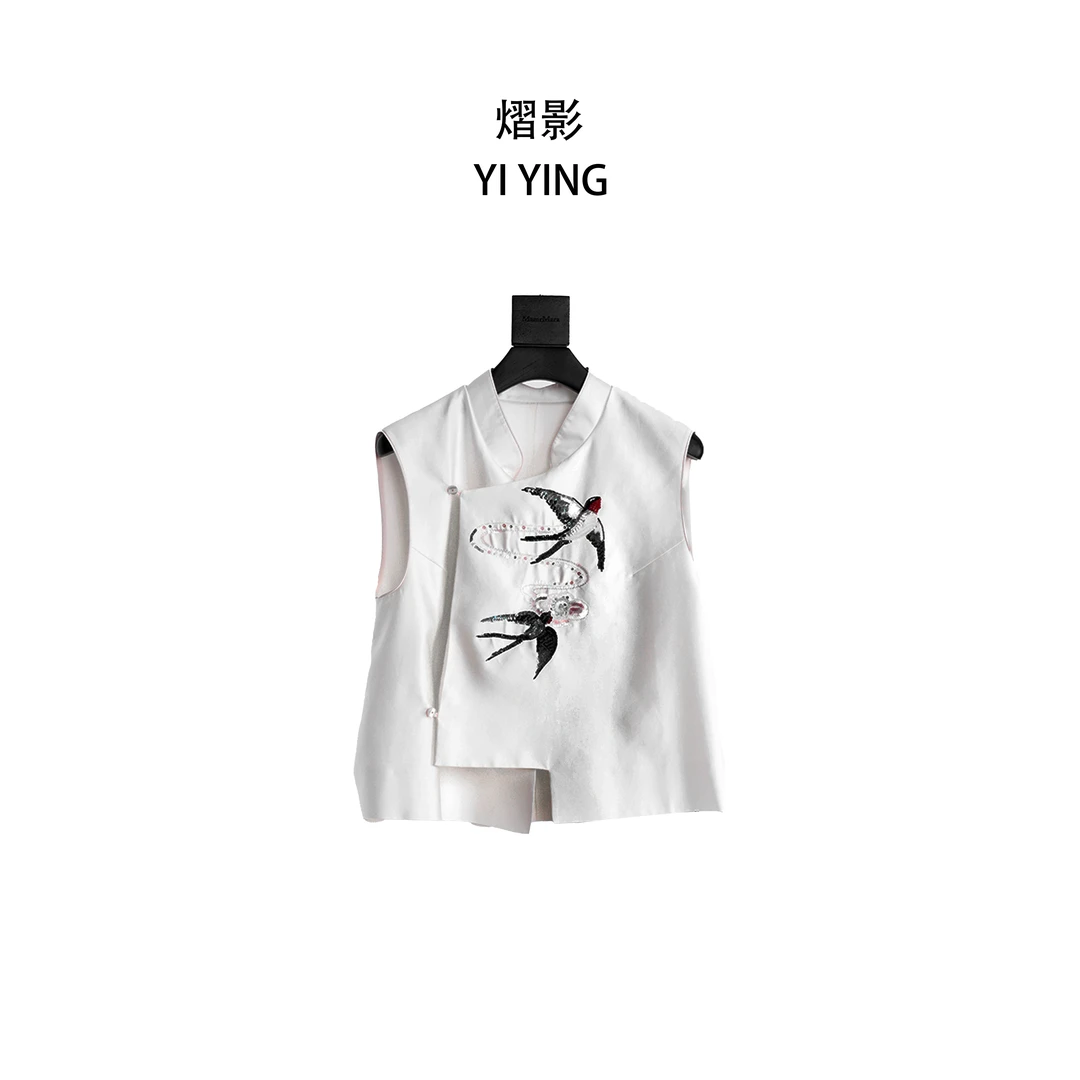 YIYING休闲中国风刺绣马甲新中式国风轻奢百搭马甲马夹时尚无袖