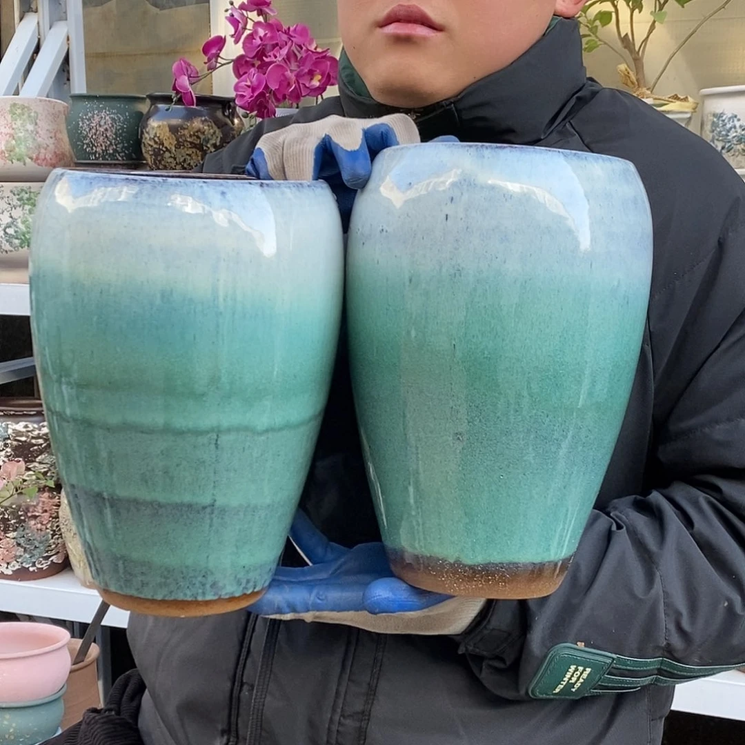 紫砂花盆口15高27处理俩个