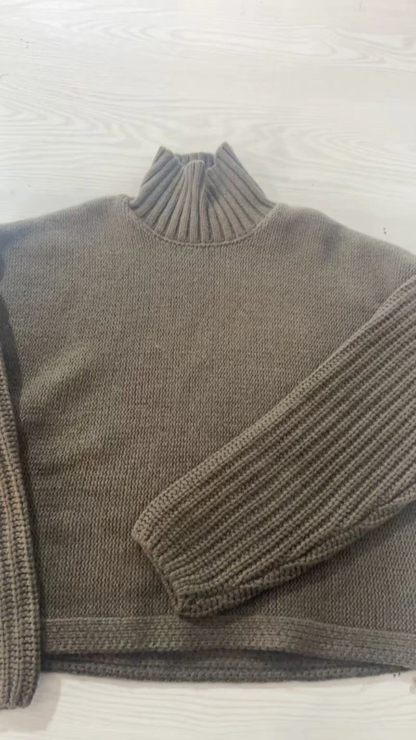 2724针织套衫常规款针织衫圆领毛针织衫长袖冬季时尚包袖