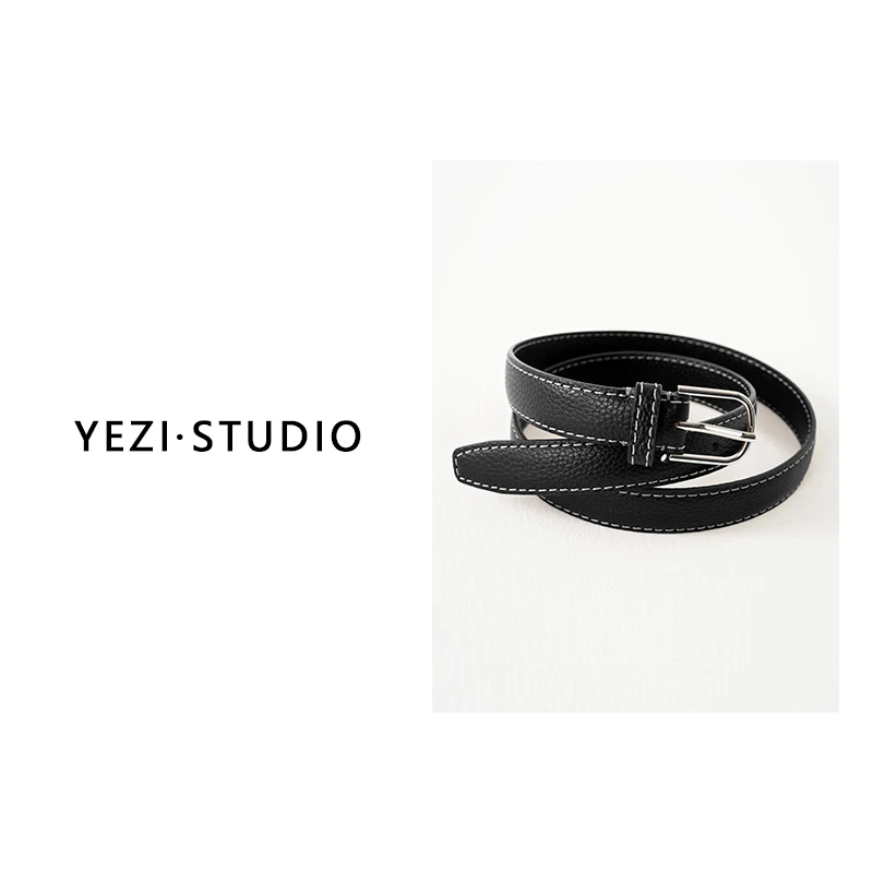 【百搭不腻】25早春荔枝纹双面小牛皮纯钢U型皮腰带25148002-2/15