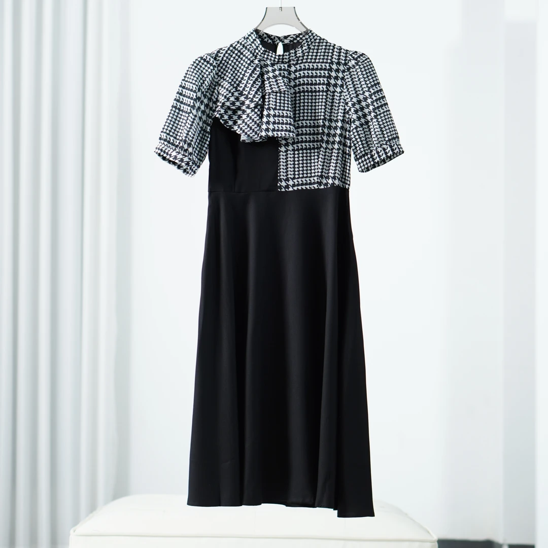 【德M】Y774-5 女装夏拼接连衣裙黑色53622154040690202