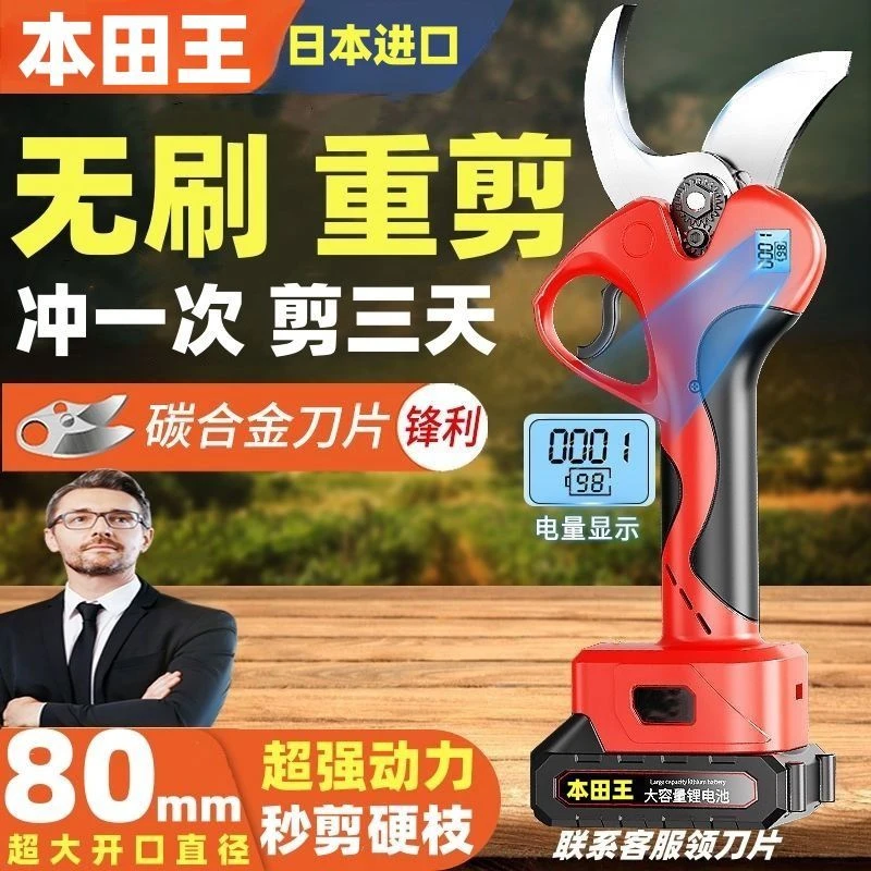 德国进口电动修枝剪果树剪充电式园艺园林专用粗枝剪硬枝锂电剪刀