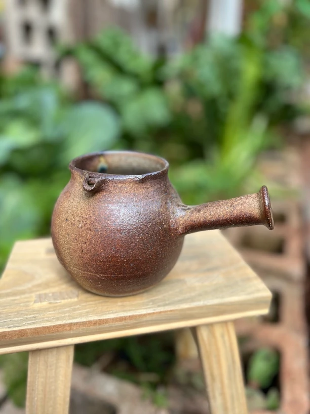 700-800毫升纯手工龙窑柴烧粗陶中式烤茶罐可干烧