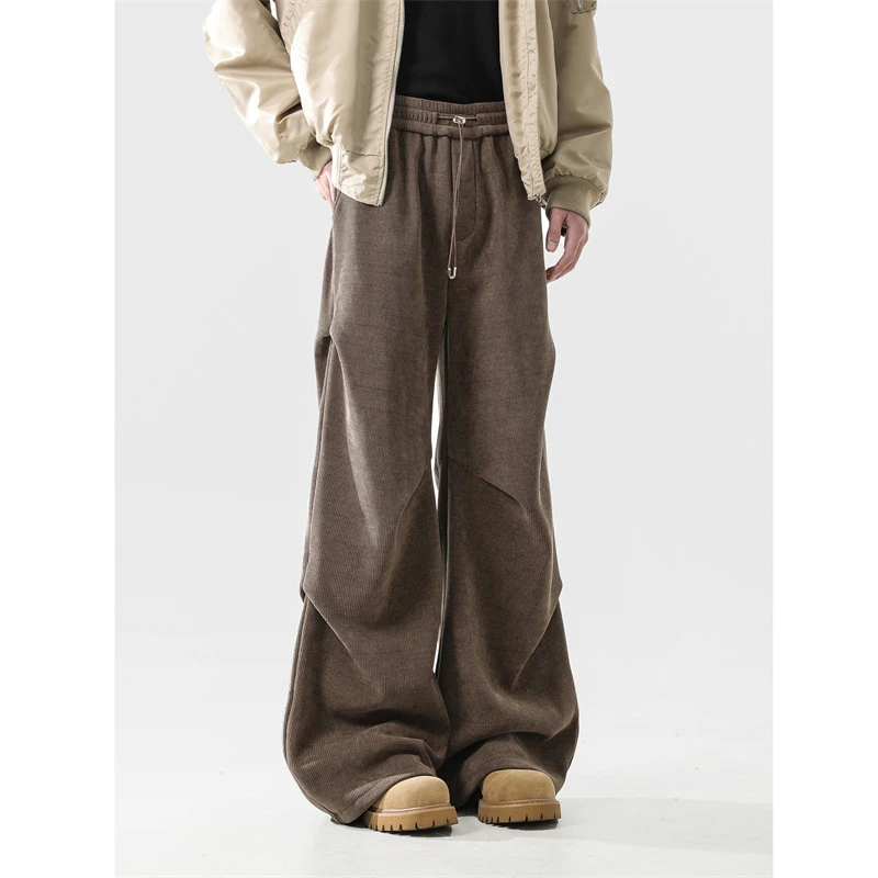 FMQZ STUDIO美式褶皱cleanfit灯芯绒裤子男加