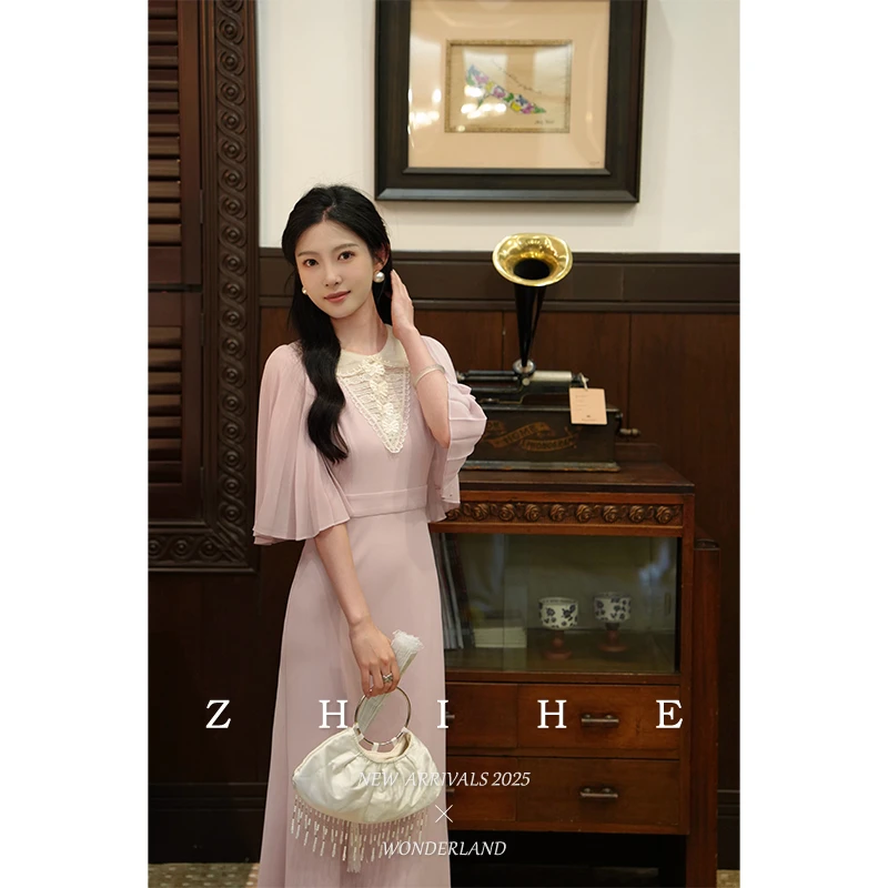 至禾Wonderland【静姝】静奢民国千金重工花边蕾丝连衣裙