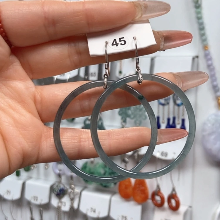 【闪购商品】翡翠耳饰银S925镶嵌耳饰