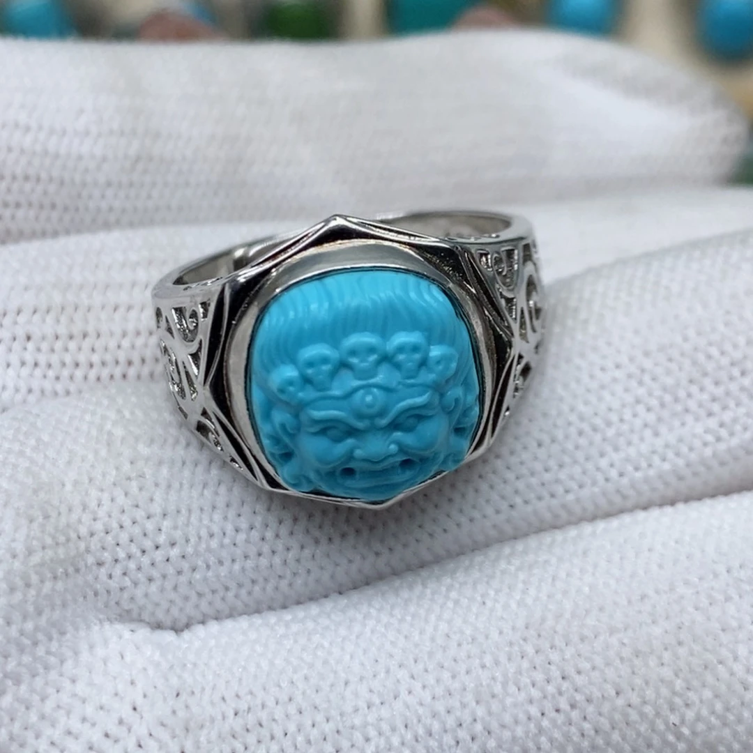 绿松石珠宝奇石银S925镶嵌简