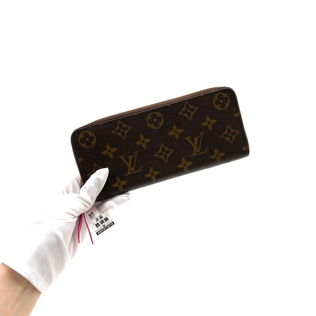 95新 LouisVuitton/路易威登 棕老花拉链钱包 尺寸19/9