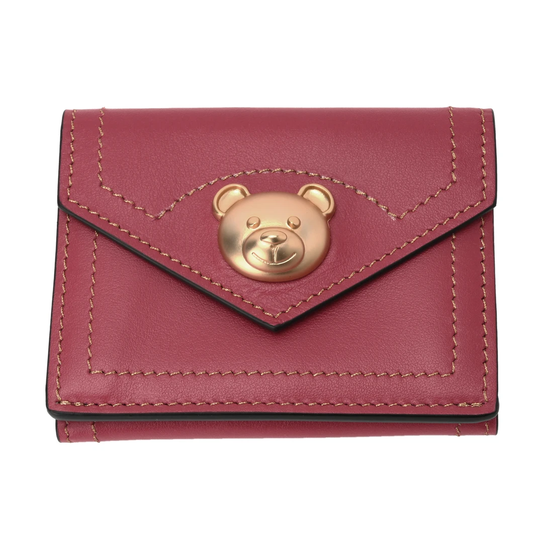 Moschino/莫斯奇诺女士钱包小熊车缝线短款卡包FW19/8112-8006