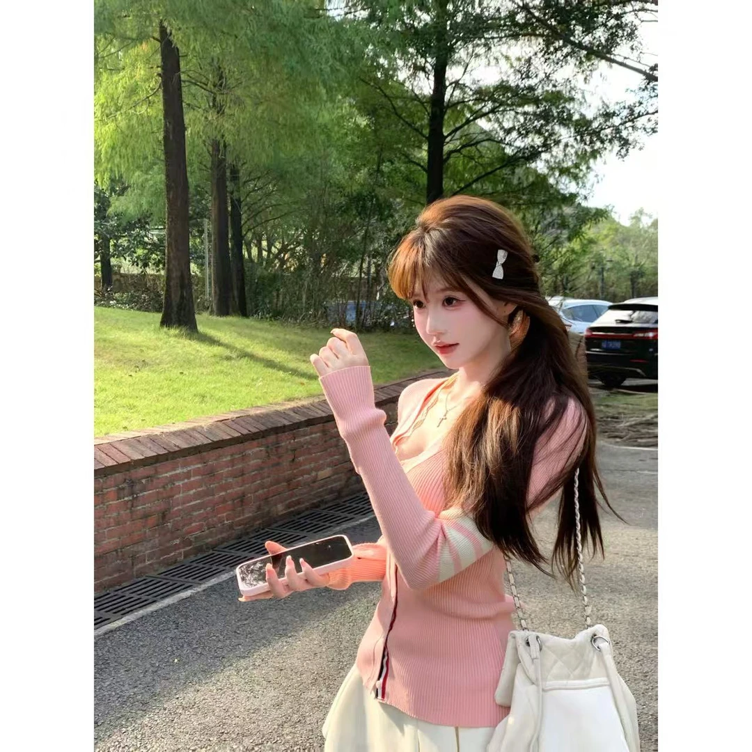 瑞茜·威瑟斯 德里学院 秋冬学院风修身小众长袖上衣半裙R66292H