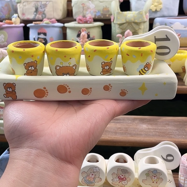 10…..手工手绘花盆