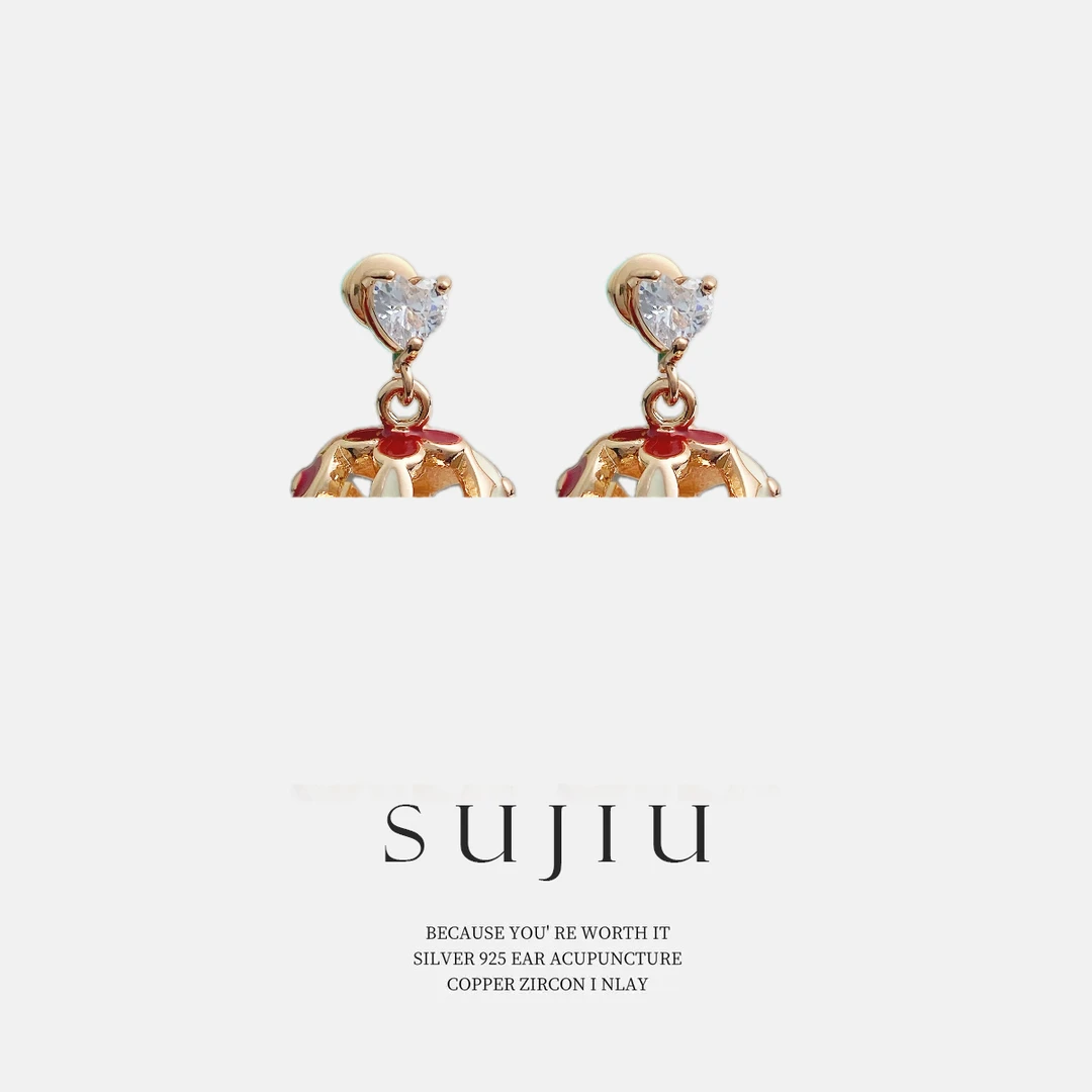 铜合金耳饰 SUJIU 925银针【小花球】小众甜美耳钉耳环耳坠7540