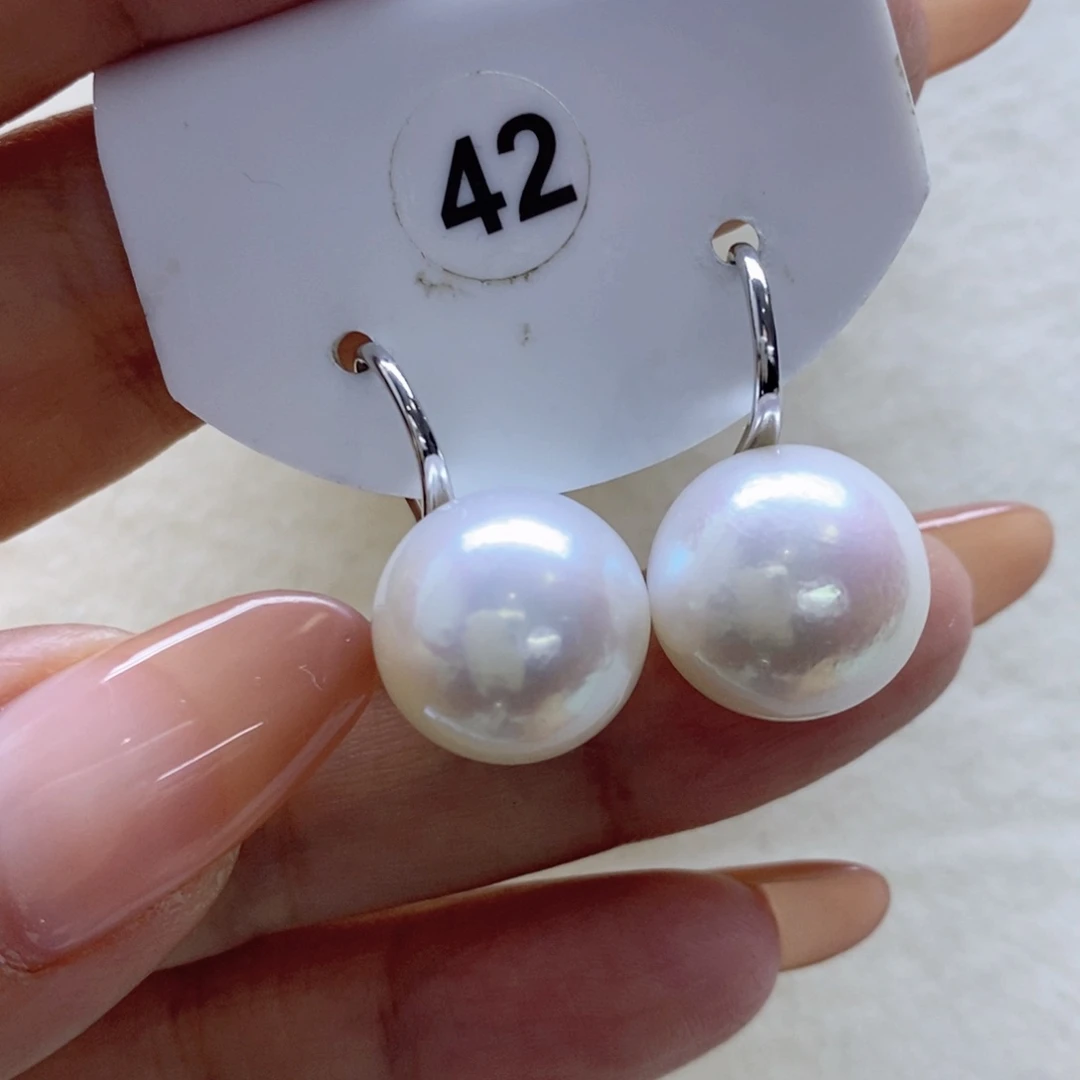 淡水珍珠耳饰银S925镶嵌