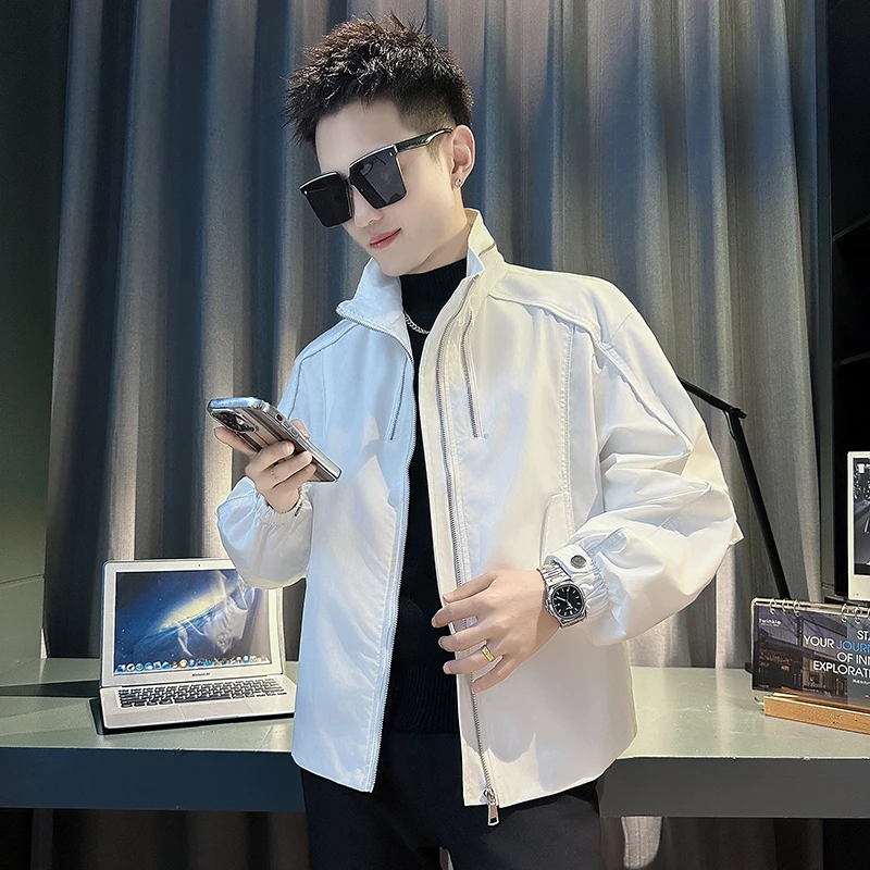 男士外套春秋季欧若风爆款上衣2025新款高级潮牌立领夹克时尚外衣