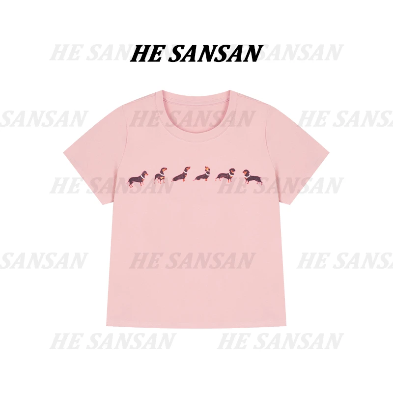 【SANSAN】气质显瘦轻奢简约百搭时尚潮搭显瘦短袖DY-4403