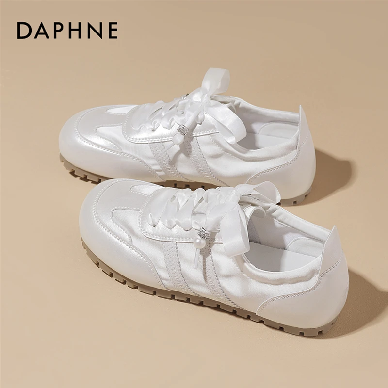 Daphne/达芙妮内增高德训鞋女2025春季新款舒适百搭运动休闲鞋潮