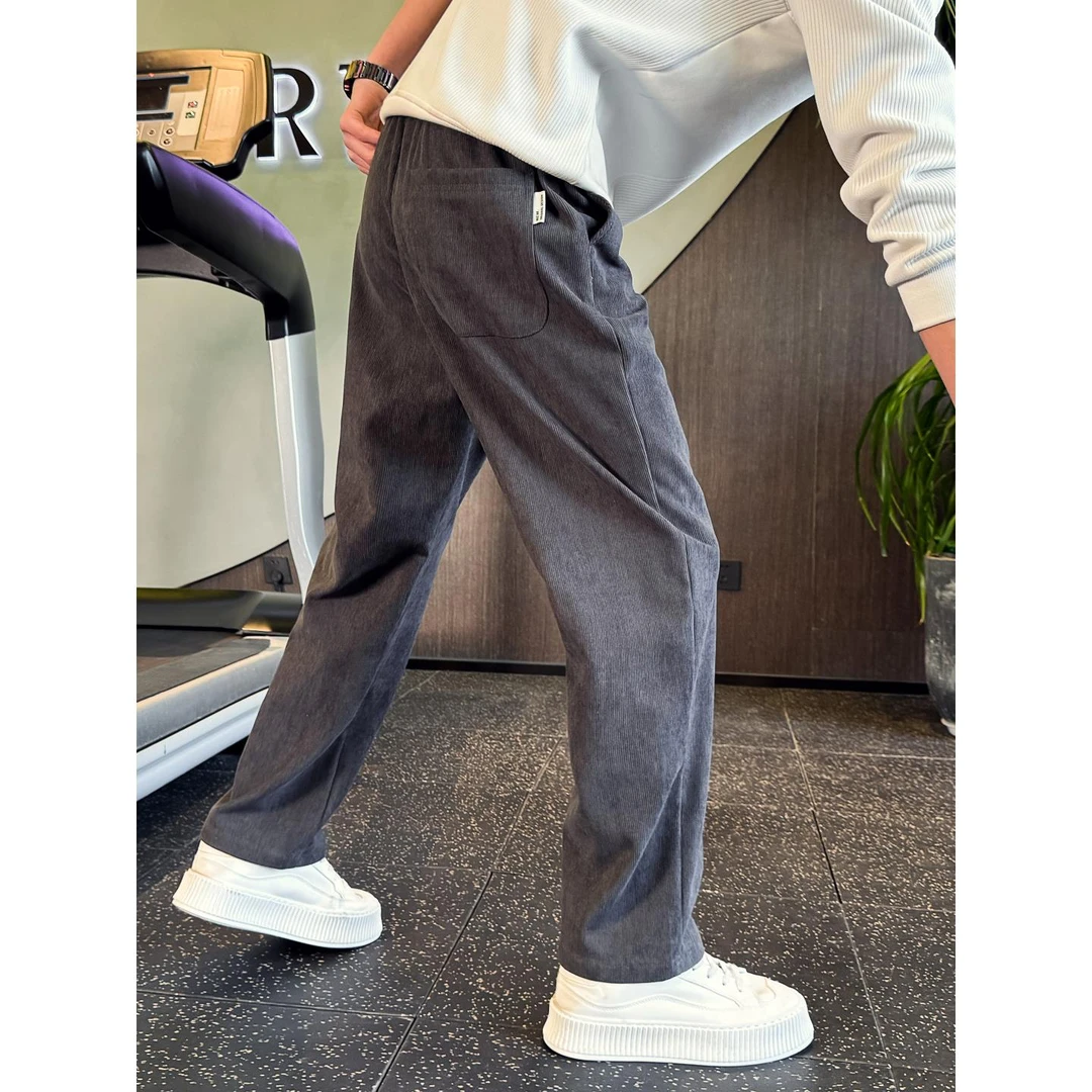 轻奢痞帅男装直筒裤男款运动裤宽松阔腿裤春秋新时尚美式休闲裤潮