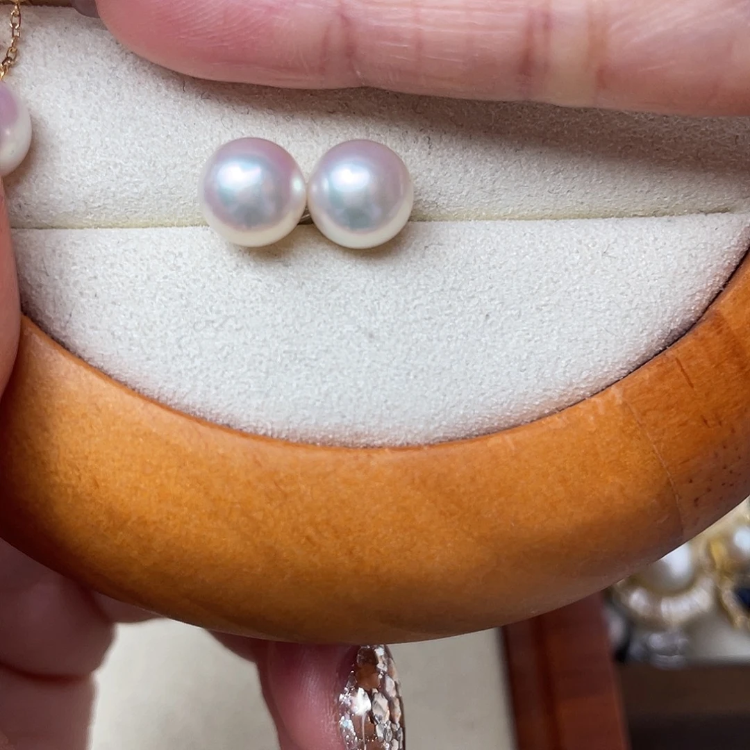 18K金镶嵌耳饰海水珍珠