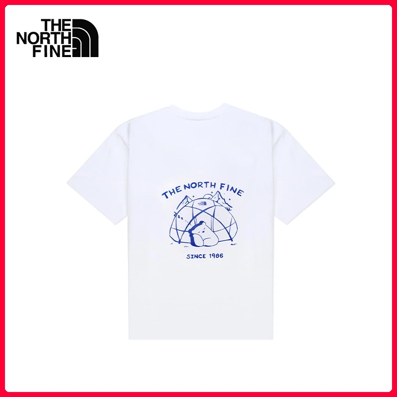 北面的小山坡舒适透气纯棉宽松短袖T恤夏季印花圆领潮牌白色休闲