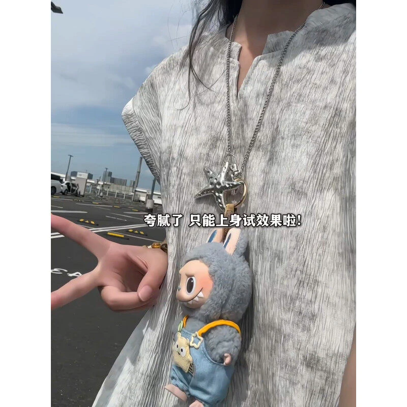 美式脏脏风扎染t恤男女同款夏季肌理感V领无袖背心情侣装坎肩上衣
