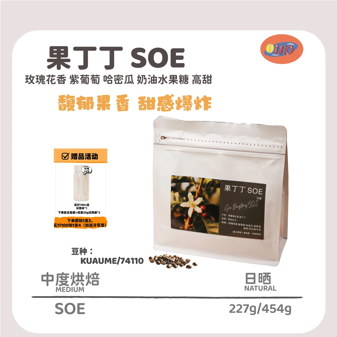 【推荐】埃塞果丁丁 SOE纯正上等咖啡豆 精品咖啡豆推荐 高甜果汁感