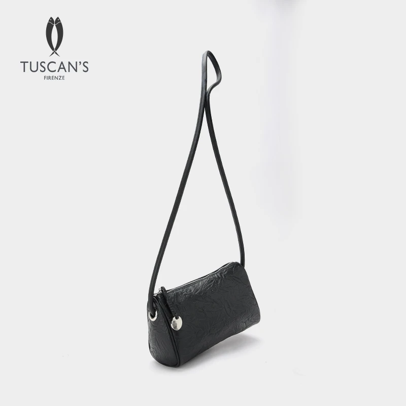 TUSCAN'S休闲百搭单肩斜挎包牛皮手掌纹手拎包女款通勤包包TS时代