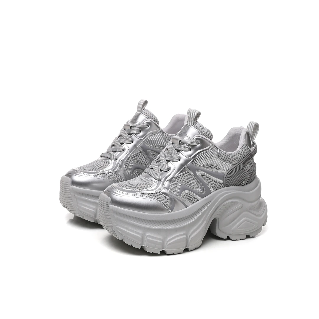 增高10CM2025春季新款女鞋时尚百搭厚底小个子休闲老爹鞋3803