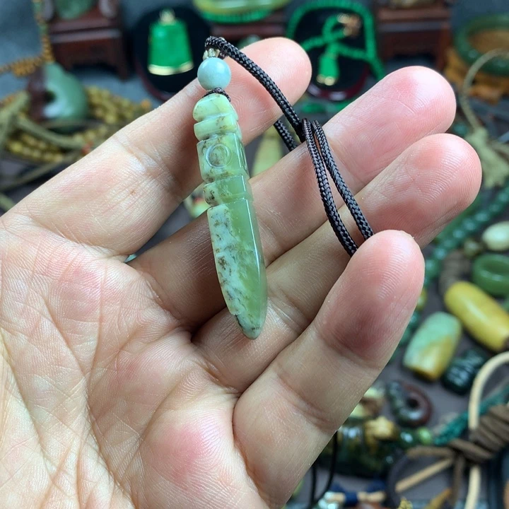 岫岩河磨玉（透闪石质玉）未镶嵌吊坠(赠链)