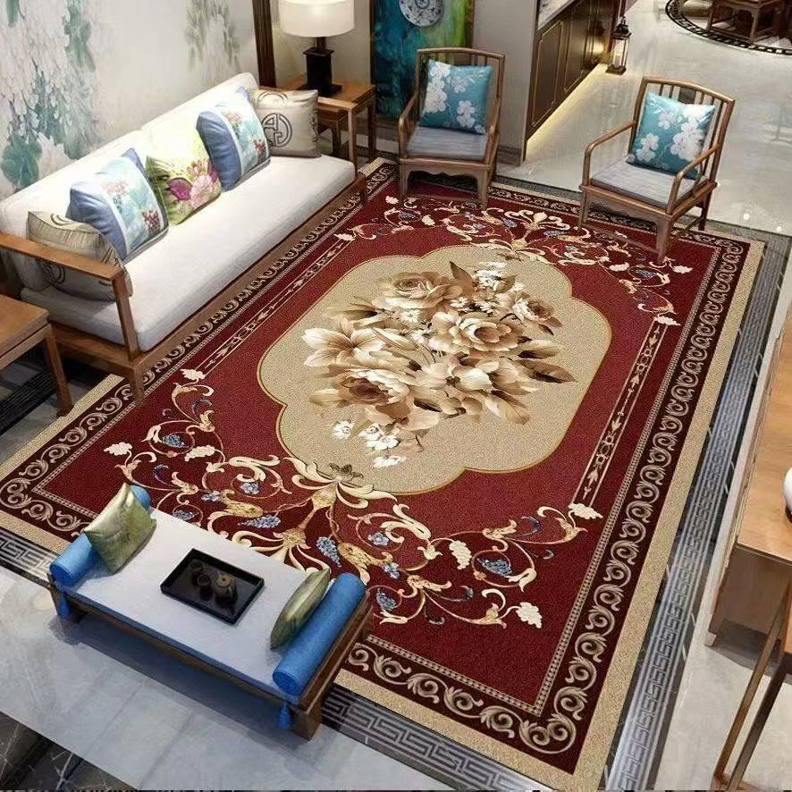 欧式花朵百搭客厅地毯铺装吸水吸油防滑耐磨防滑地垫