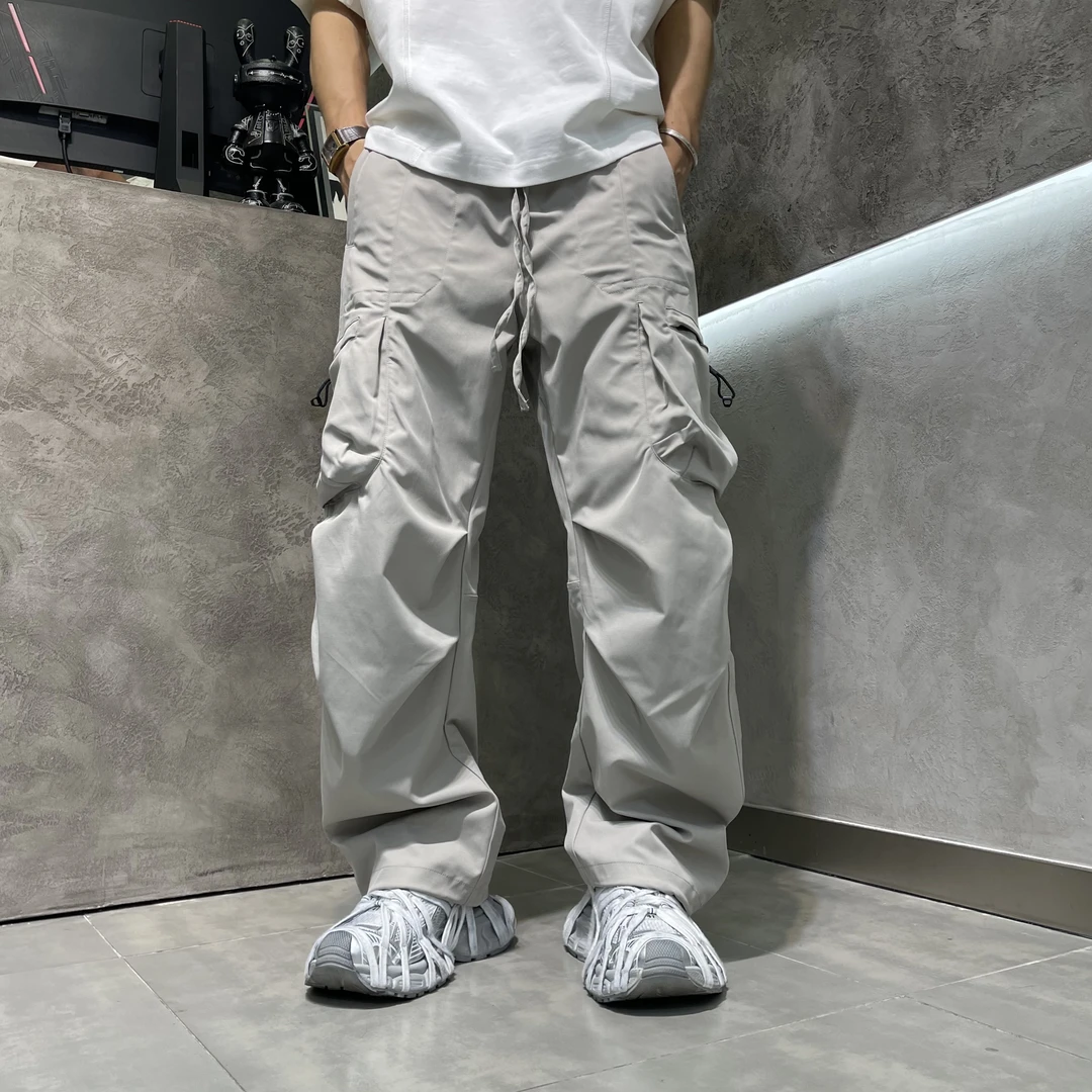 2025秋季户外工装裤多口袋休闲裤长裤运动百搭美式直筒弯刀宽松