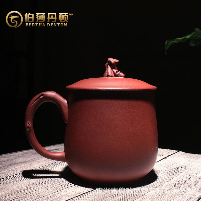 BERTHA DENTON/伯莎丹顿茶具宜兴纯手工紫砂杯暗香泥绘梅花盖杯