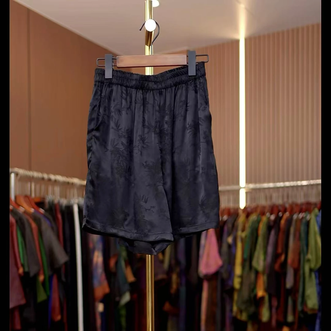 盛夏-新中式夏季清凉黑白短裤0287