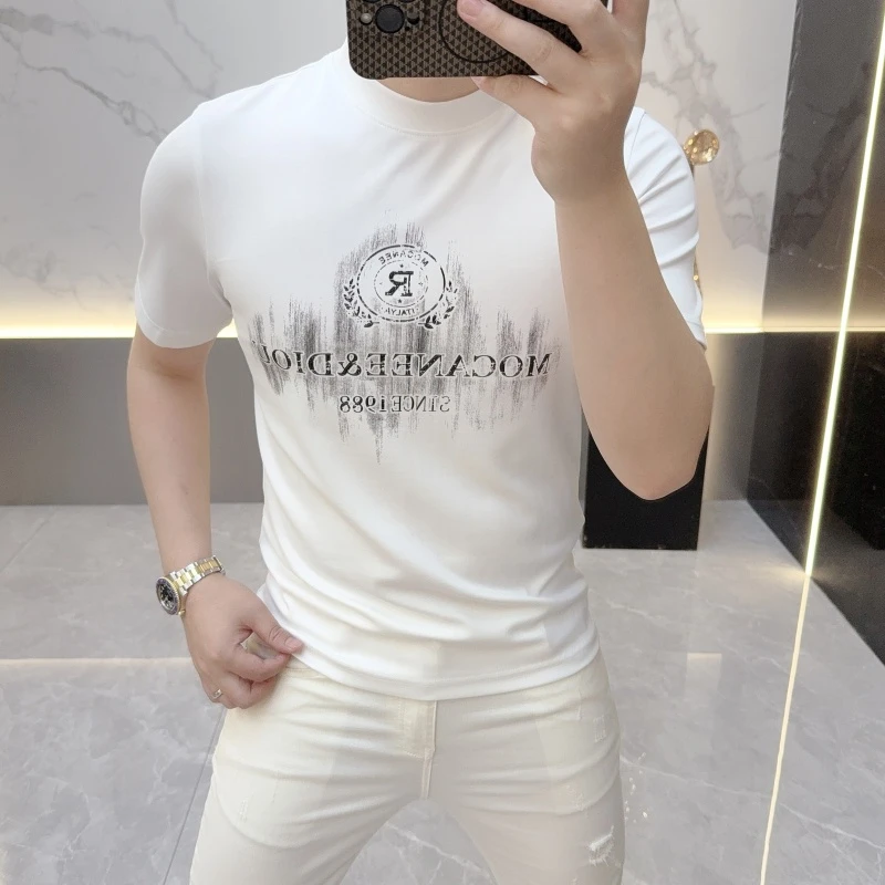 2025秋季新款欧货时尚网红印花潮流圆领短袖百搭打底衫T恤潮20252