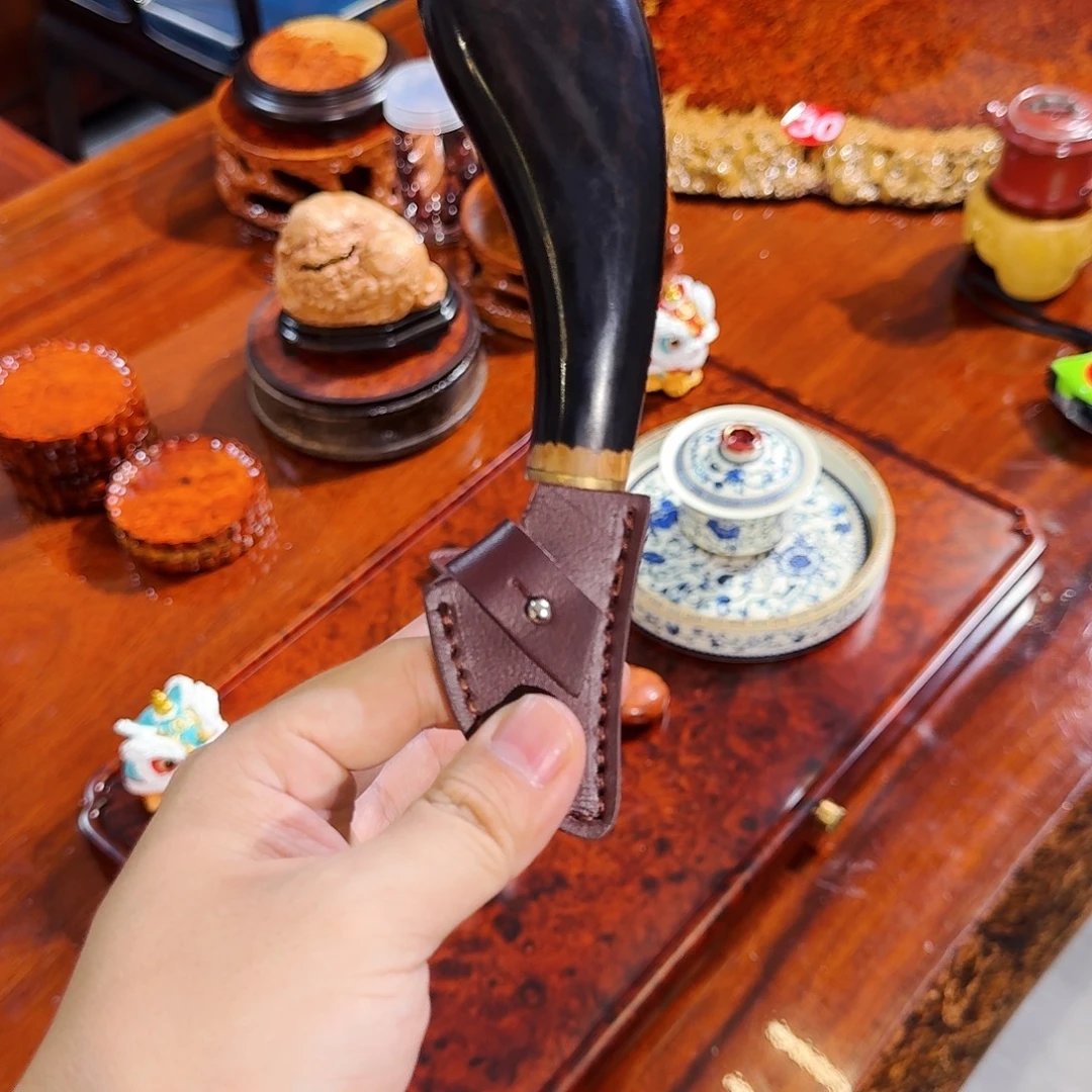 紫光檀留疤茶刀:::::::::