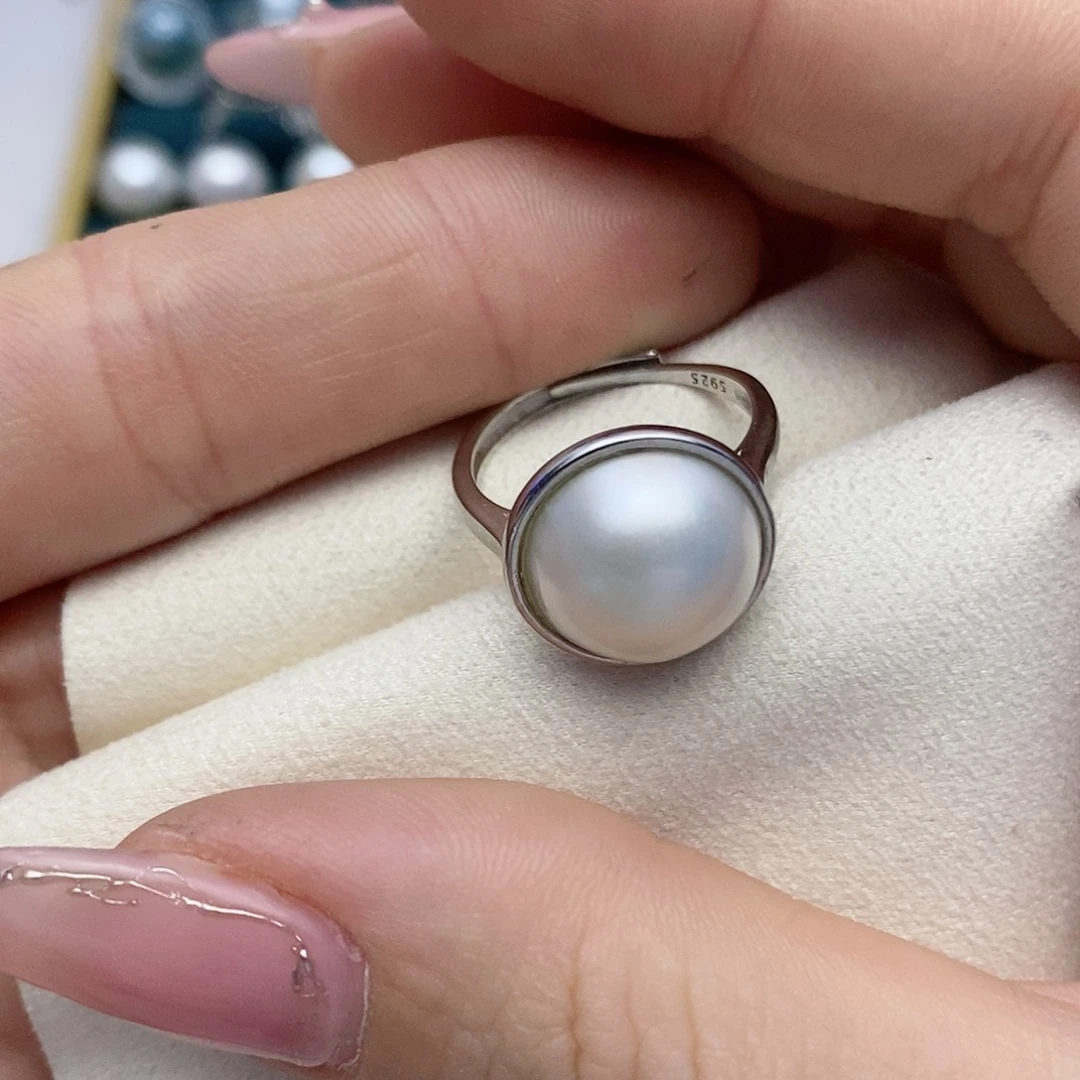 【闪购商品】拼合珍珠（马贝珠）戒指银S925镶嵌70